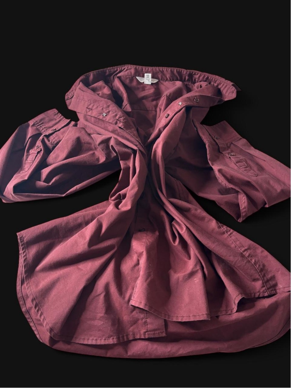 Time and Tru Wine button up shirt